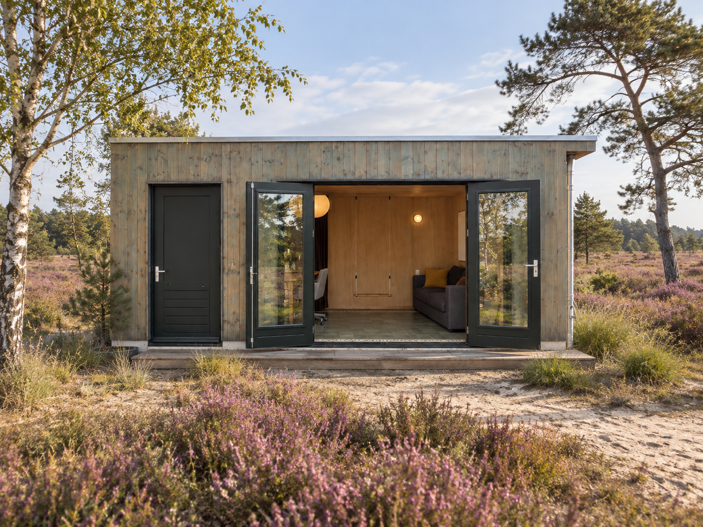 Visualisatie van een Groene Huisje op de Veluwe